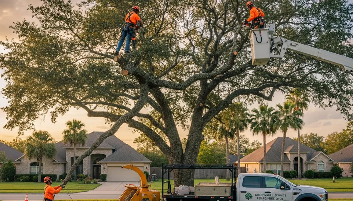 Professional tree removal service in Baton Rouge LA safely cutting and clearing residential trees